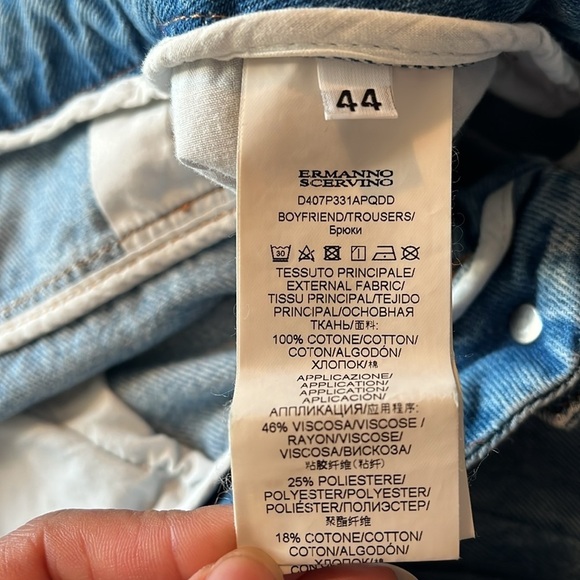 Women’s Ermanno Scervino Embroidered Boyfriend Jeans Embellished Preppy Italian - Picture 11 of 13